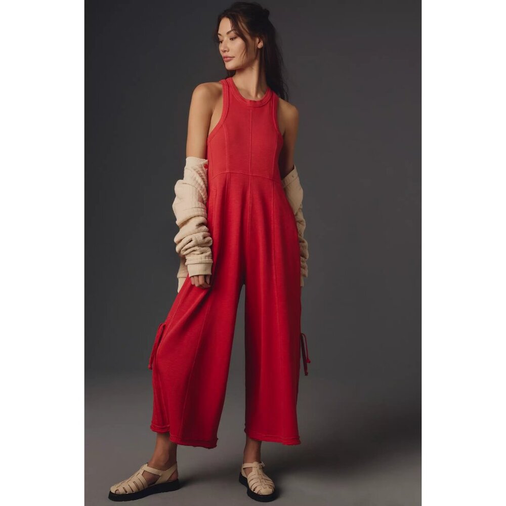 Anthropologie Red Jumpsuit